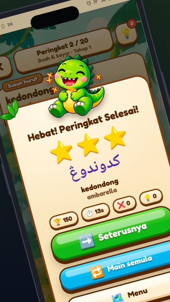Tangkapan skrin 6 daripada 8 — Jawi Pintar  – Bermain Sambil Kuasai Jawi